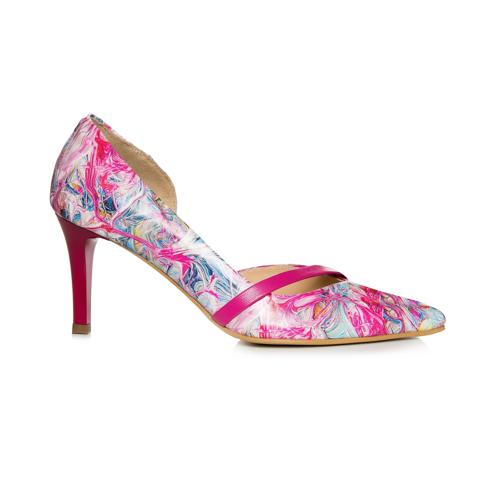 Pantofi Stiletto Piele Floral Alda C52 - orice culoare