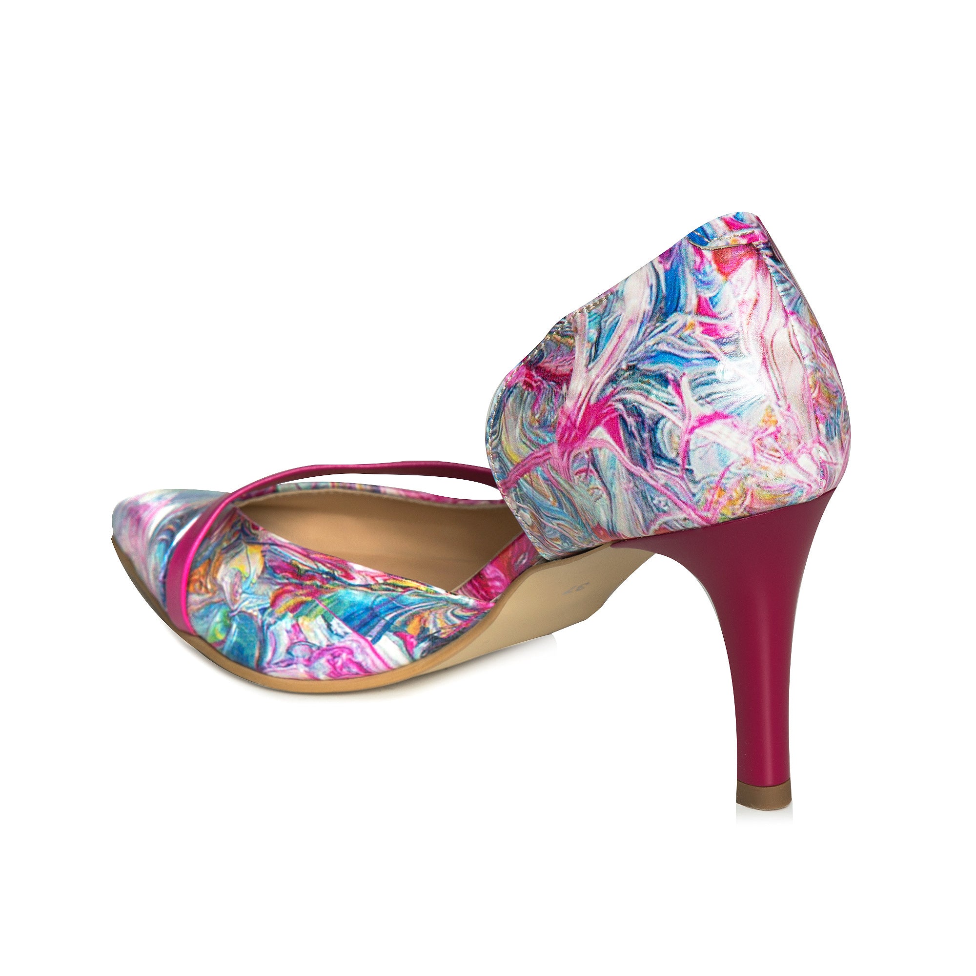 Pantofi Stiletto Piele Floral Alda C52 - orice culoare