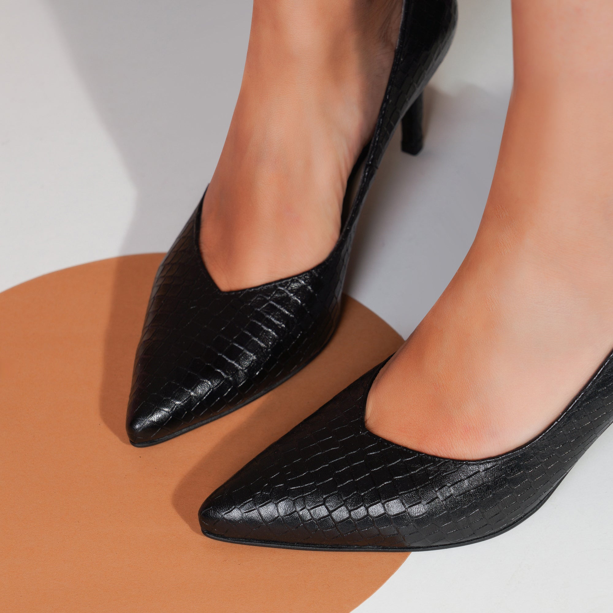 Pantofi Stiletto Piele Imprimeu Sarpe Negru E8 - orice culoare