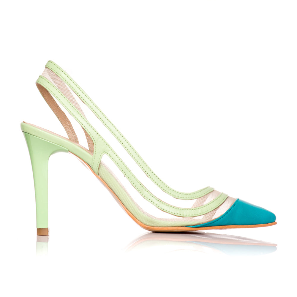 Pantofi Stiletto Piele Turcoaz Mary C34 - orice culoare