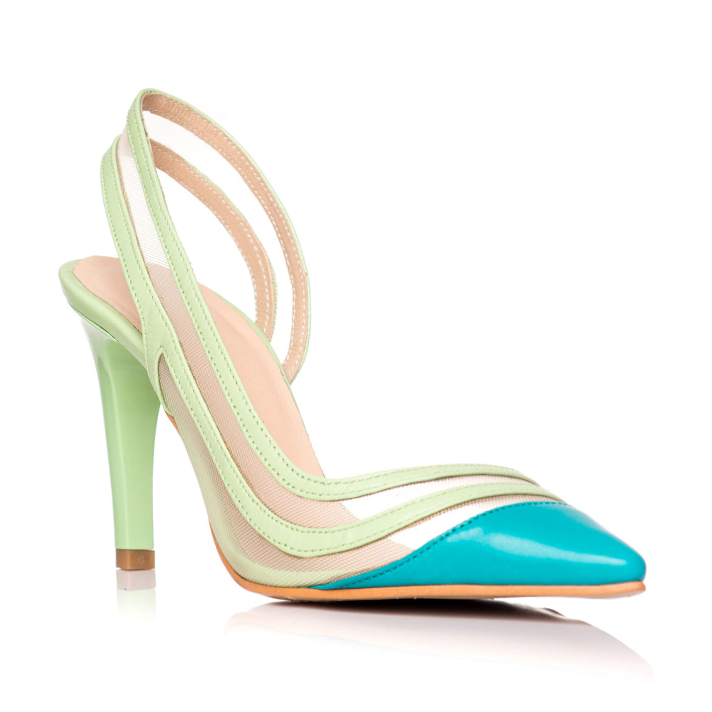 Pantofi Stiletto Piele Turcoaz Mary C34 - orice culoare