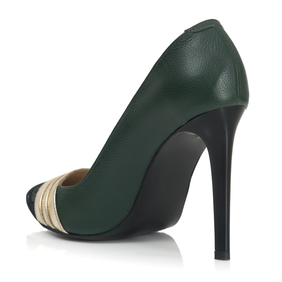 Pantofi Stiletto Piele Verde Amelia S8  - orice culoare