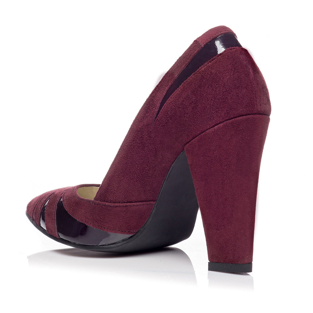 Pantofi Stiletto Toc Gros V1 Visiniu  - orice culoare
