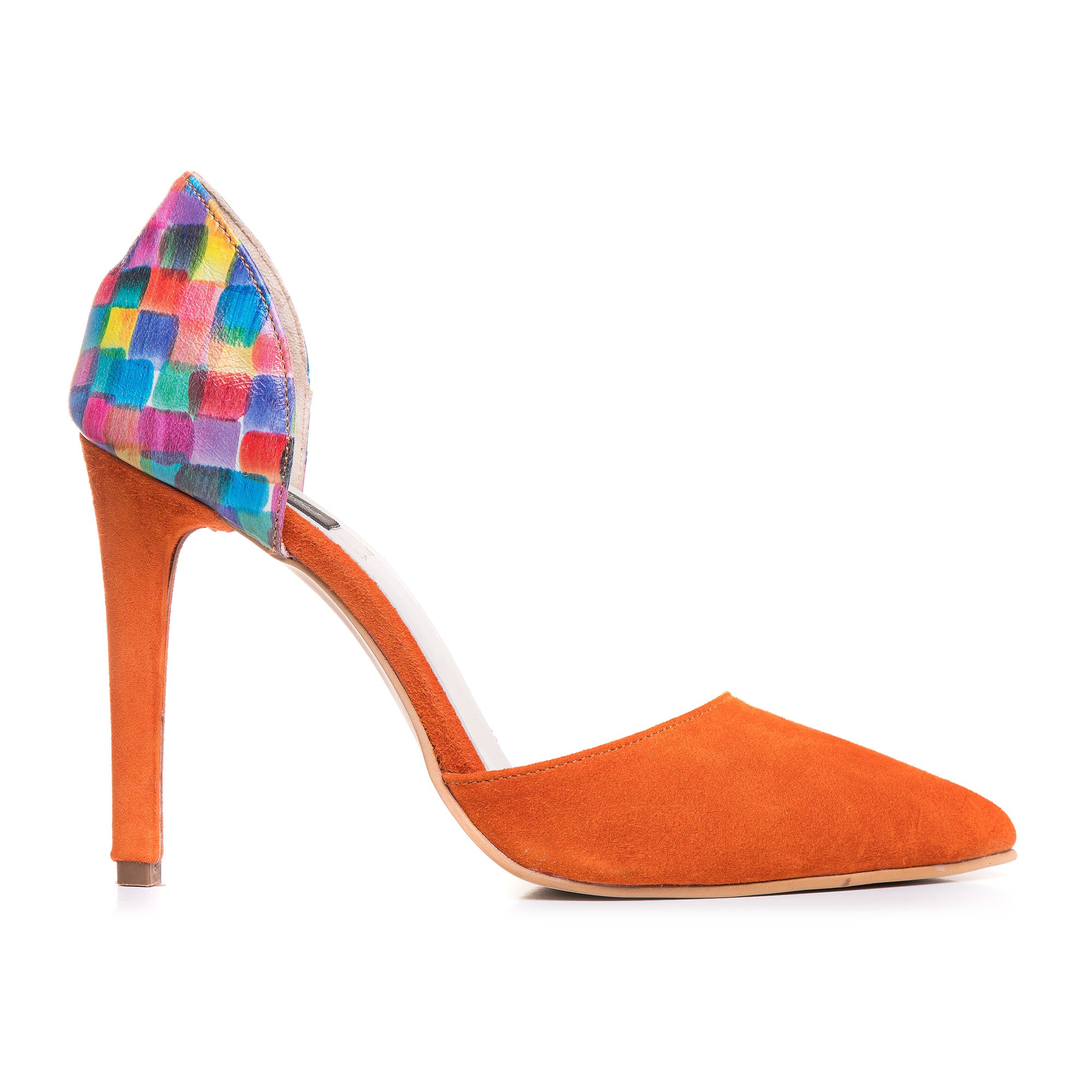 Pantofi Stiletto Portocaliu/Multicolor Lolita C35 - Orice Culoare