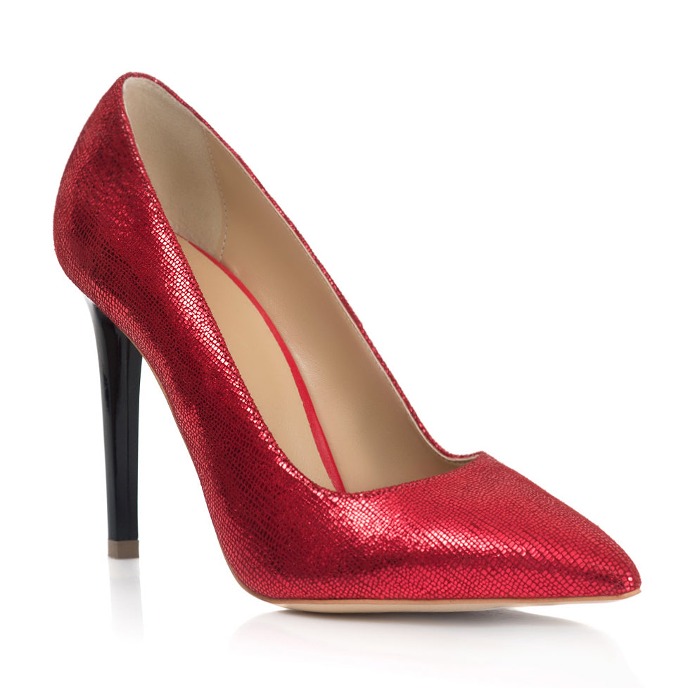 Pantofi Stiletto Rosu Piele Glam T34  - orice culoare