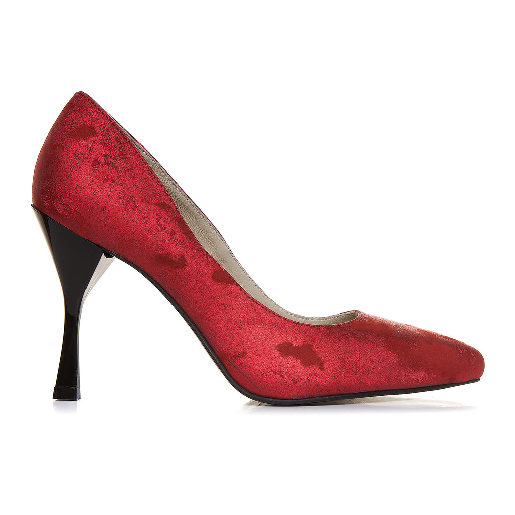Pantofi Stiletto Rosu Toc Clepsidra T43 - pe stoc