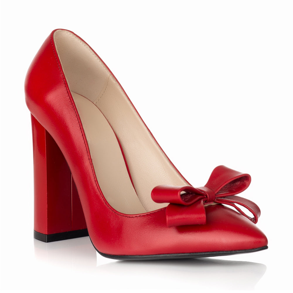 Pantofi Stiletto Toc Gros Rosu S1 - orice culoare