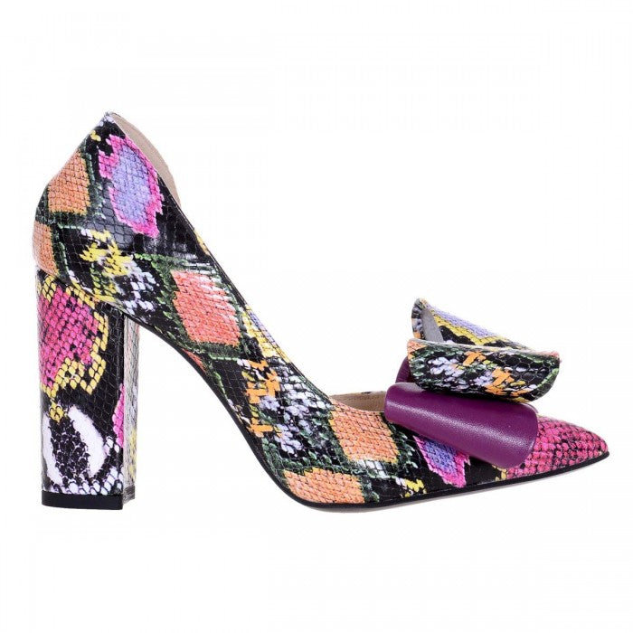 Pantofi Stiletto Piele Imprimeu Sarpe Color T40  - orice culoare