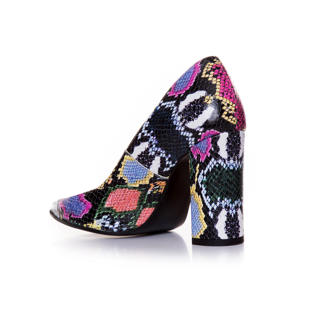 Pantofi Stiletto Piele Imprimeu Sarpe Color T40  - orice culoare
