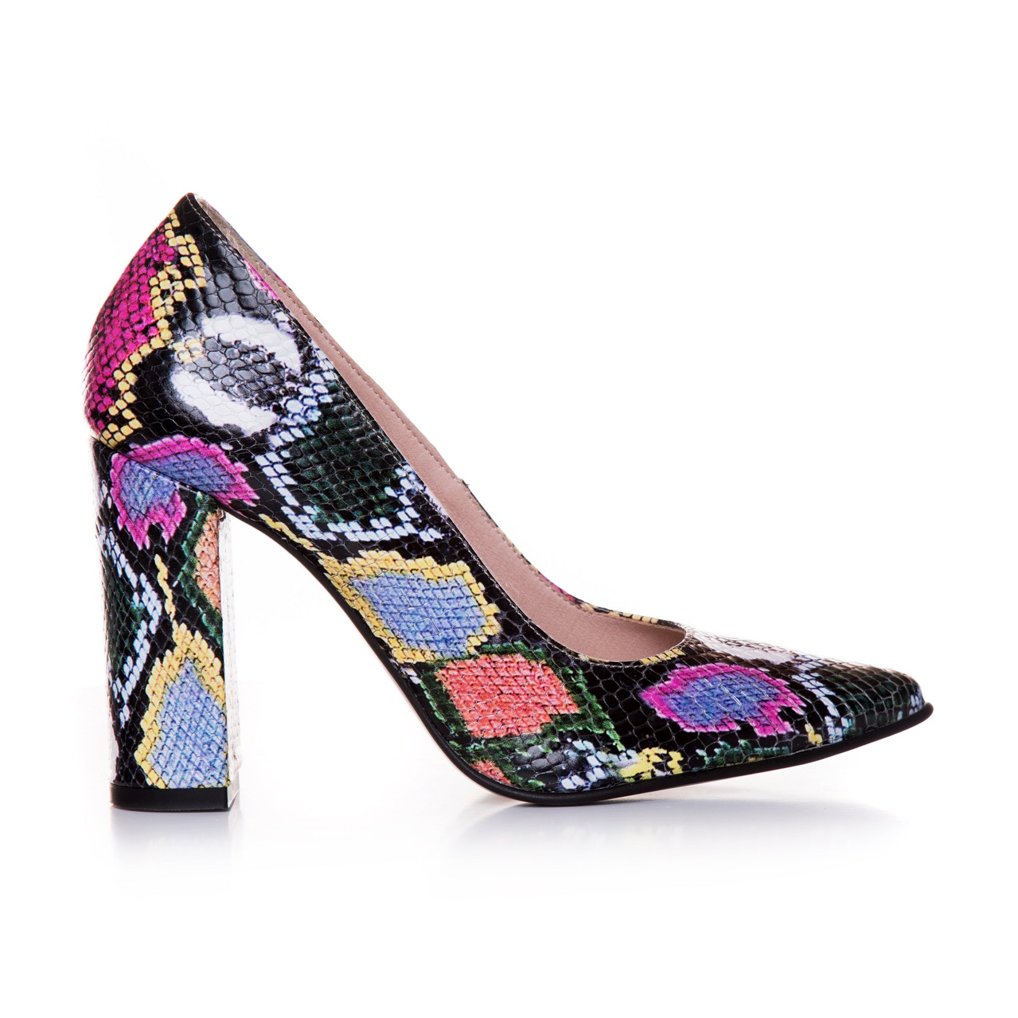 Pantofi Stiletto Piele Imprimeu Sarpe Color T40  - orice culoare