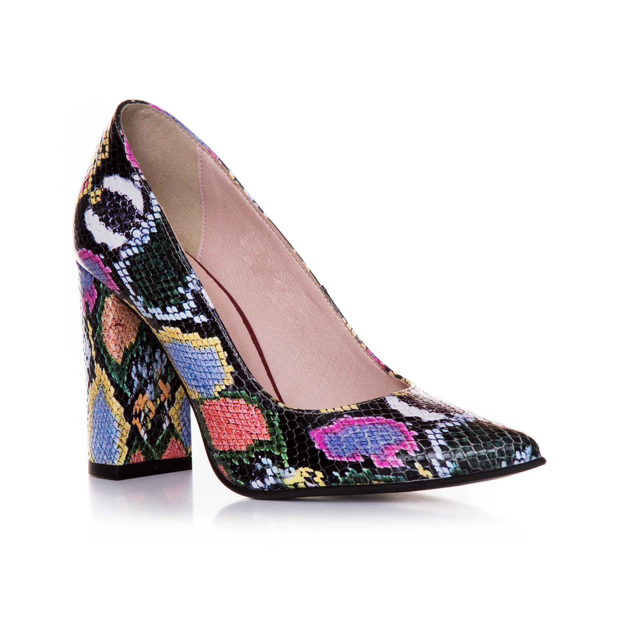 Pantofi Stiletto Piele Imprimeu Sarpe Color T40  - orice culoare