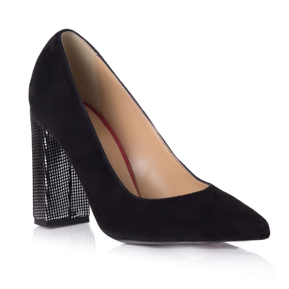 Pantofi Stiletto Toc Gros Toc Argintiu T6 - orice culoare