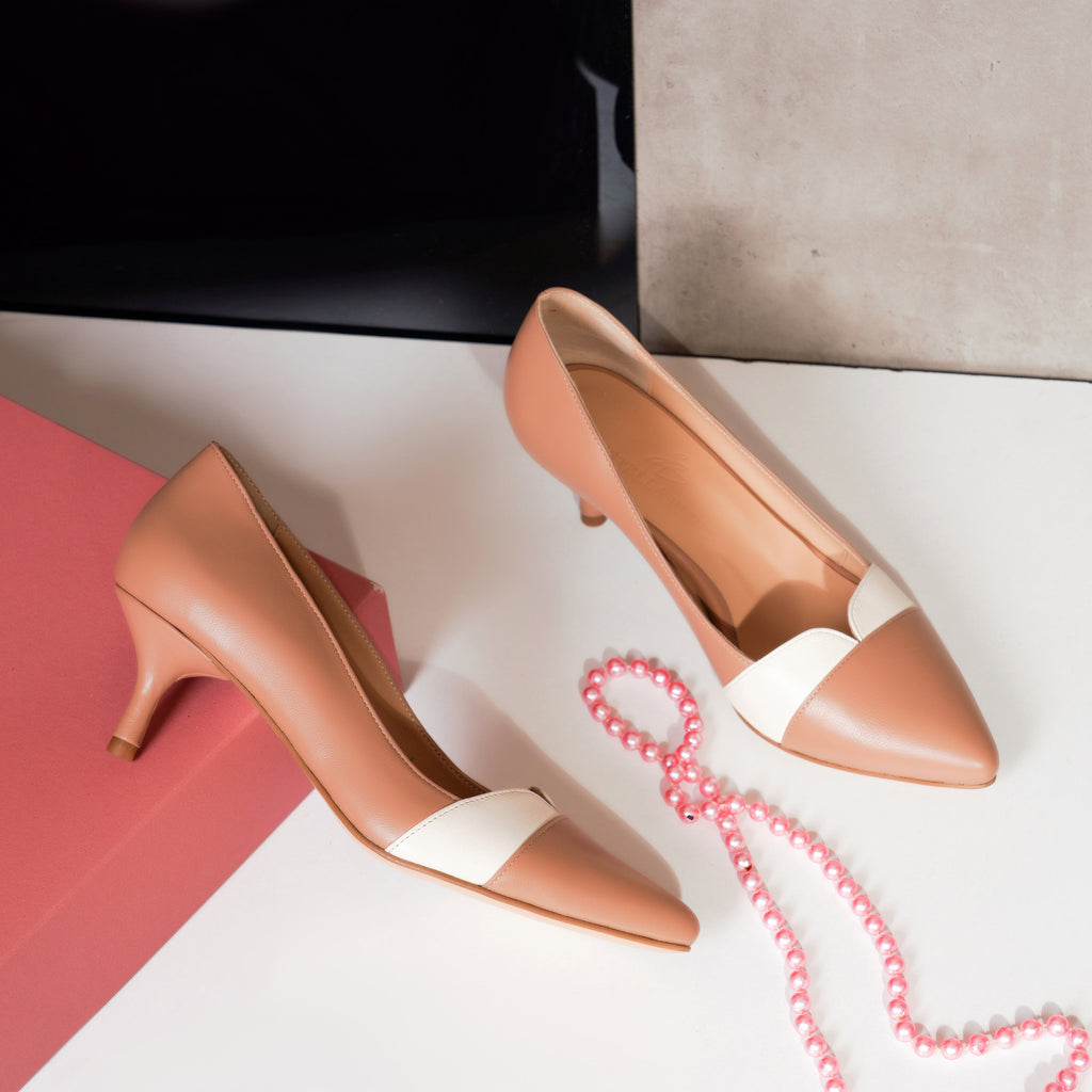 Pantofi Stiletto Piele Bej-Crem - orice culoare