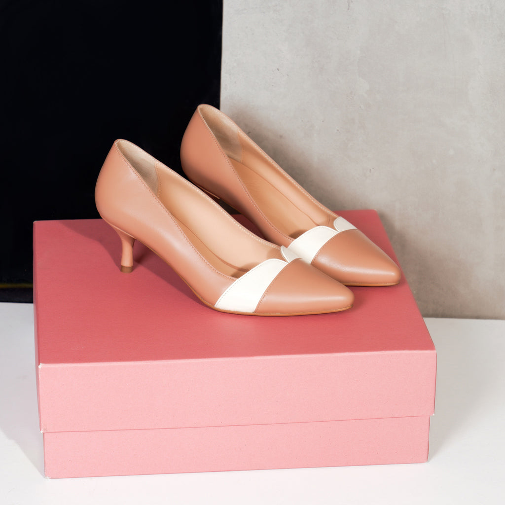 Pantofi Stiletto Piele Bej-Crem - orice culoare