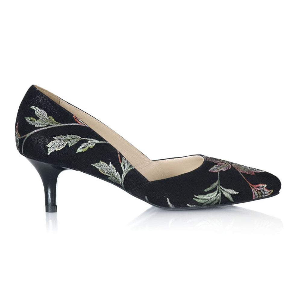 Pantofi Stiletto Toc Mic Floral L32 - orice culoare