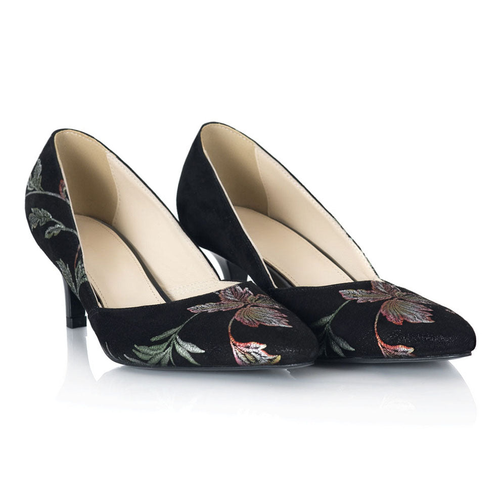 Pantofi Stiletto Toc Mic Floral L32 - orice culoare