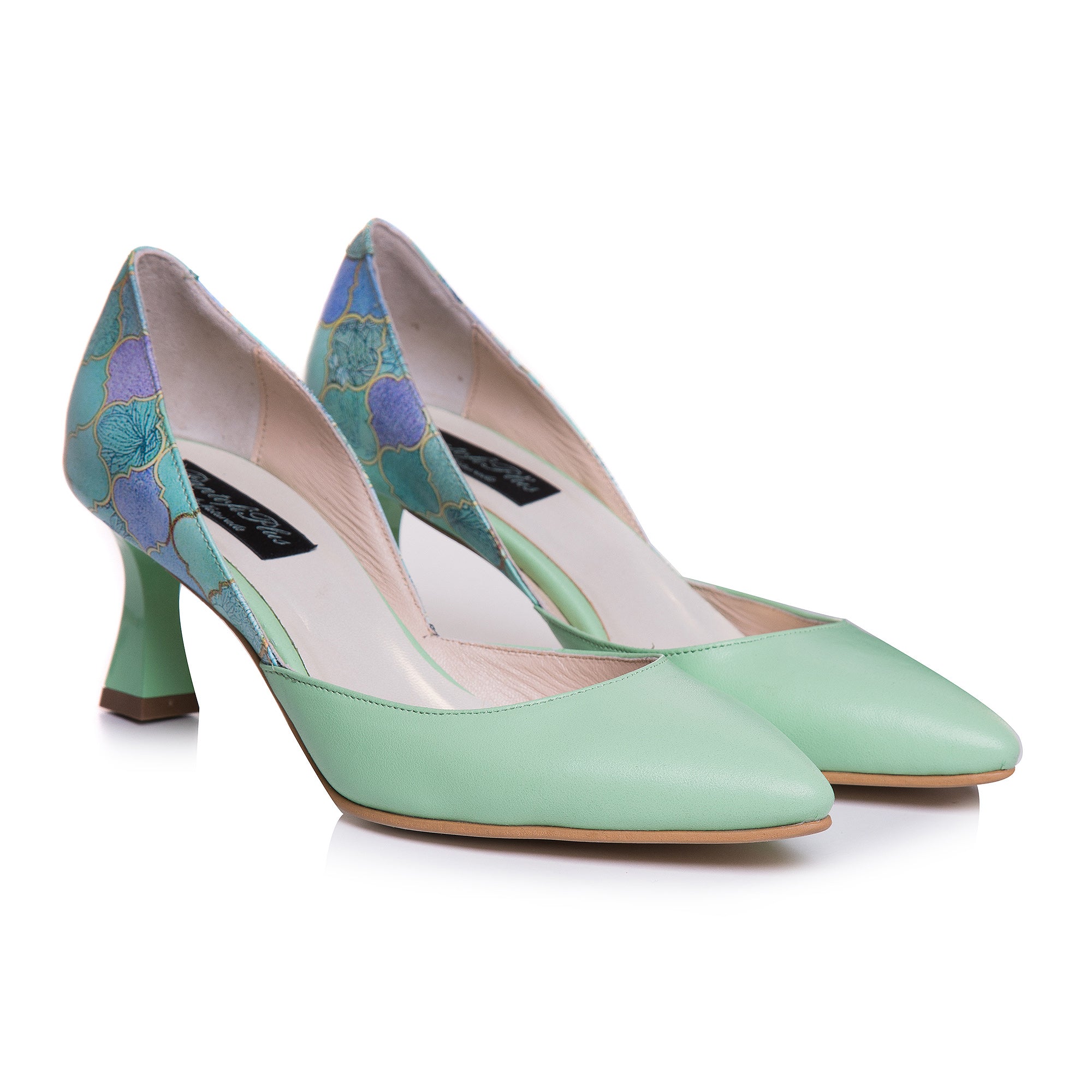 Pantofi Stiletto Piele Vernil Toc Mic Evazat C71 - orice culoare