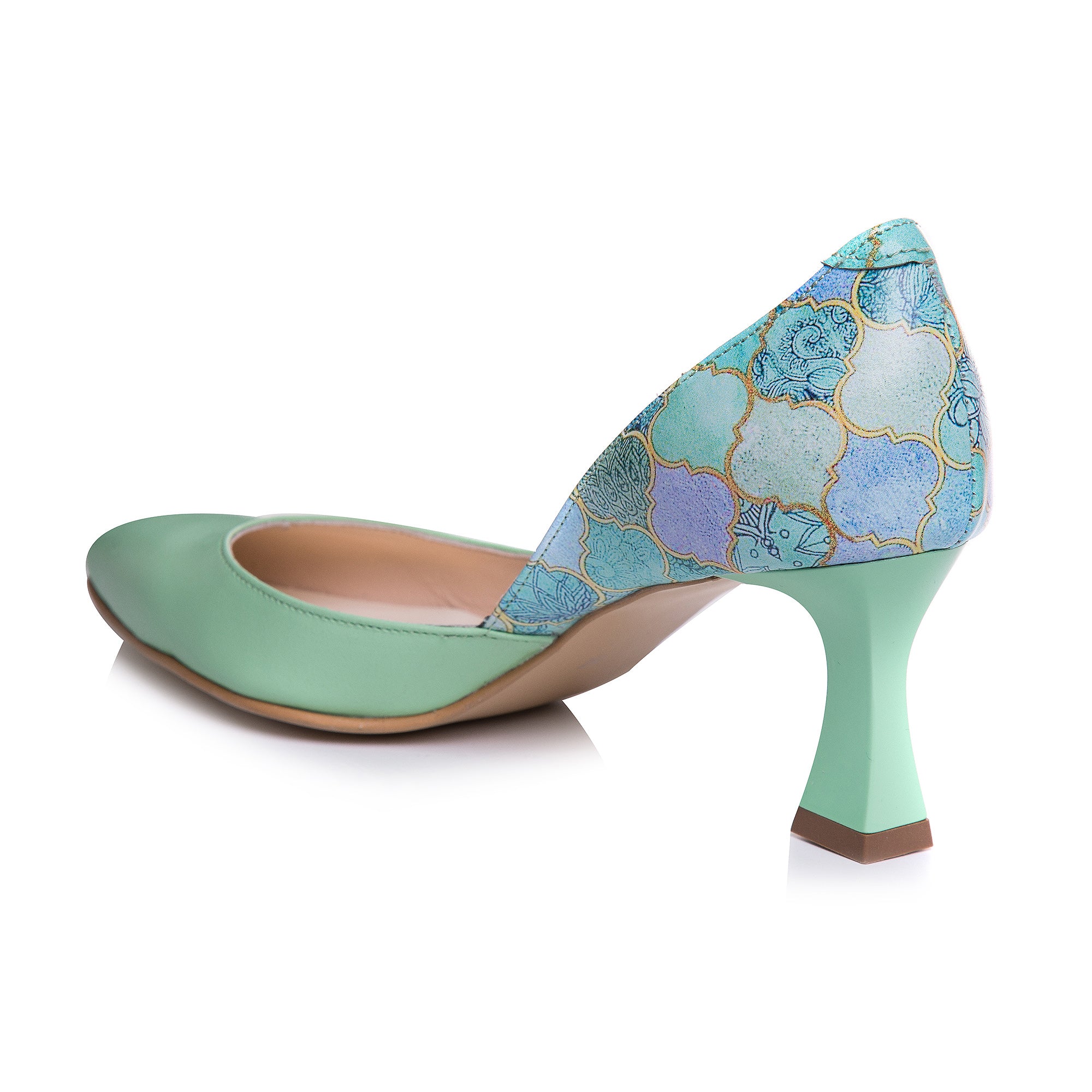 Pantofi Stiletto Piele Vernil Toc Mic Evazat C71 - orice culoare