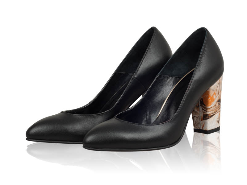 Pantofi Stiletto Toc Gros Negru N12 - orice culoare