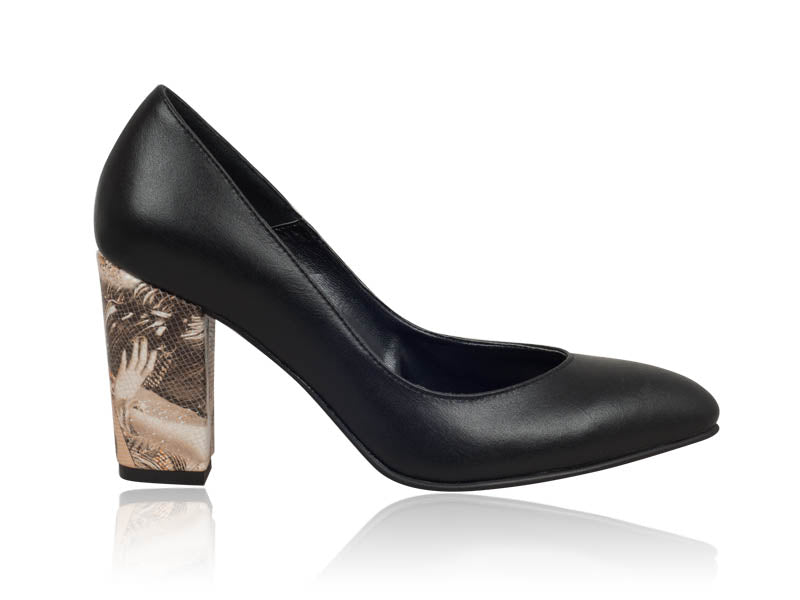 Pantofi Stiletto Toc Gros Negru N12 - orice culoare