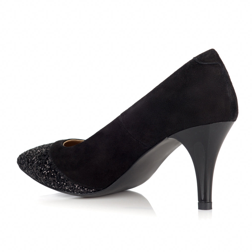 Pantofi Stiletto Piele Varf Glitter L19 - orice culoare