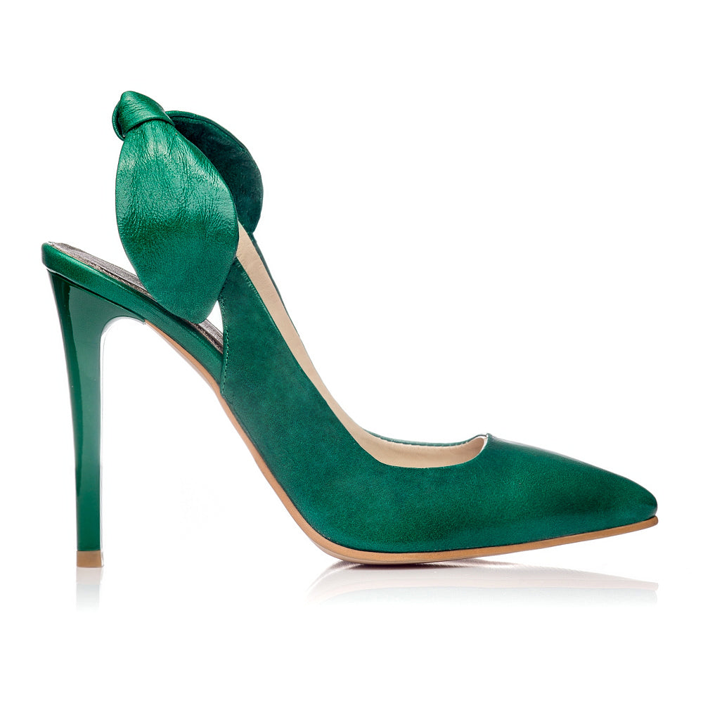 Pantofi Stiletto Decupat Piele Verde C20 - orice culoare