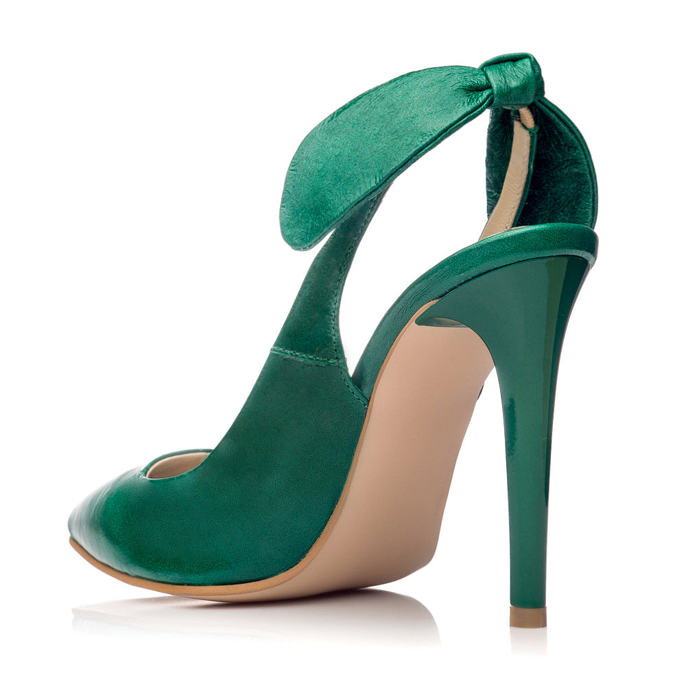 Pantofi Stiletto Decupat Piele Verde C20 - orice culoare