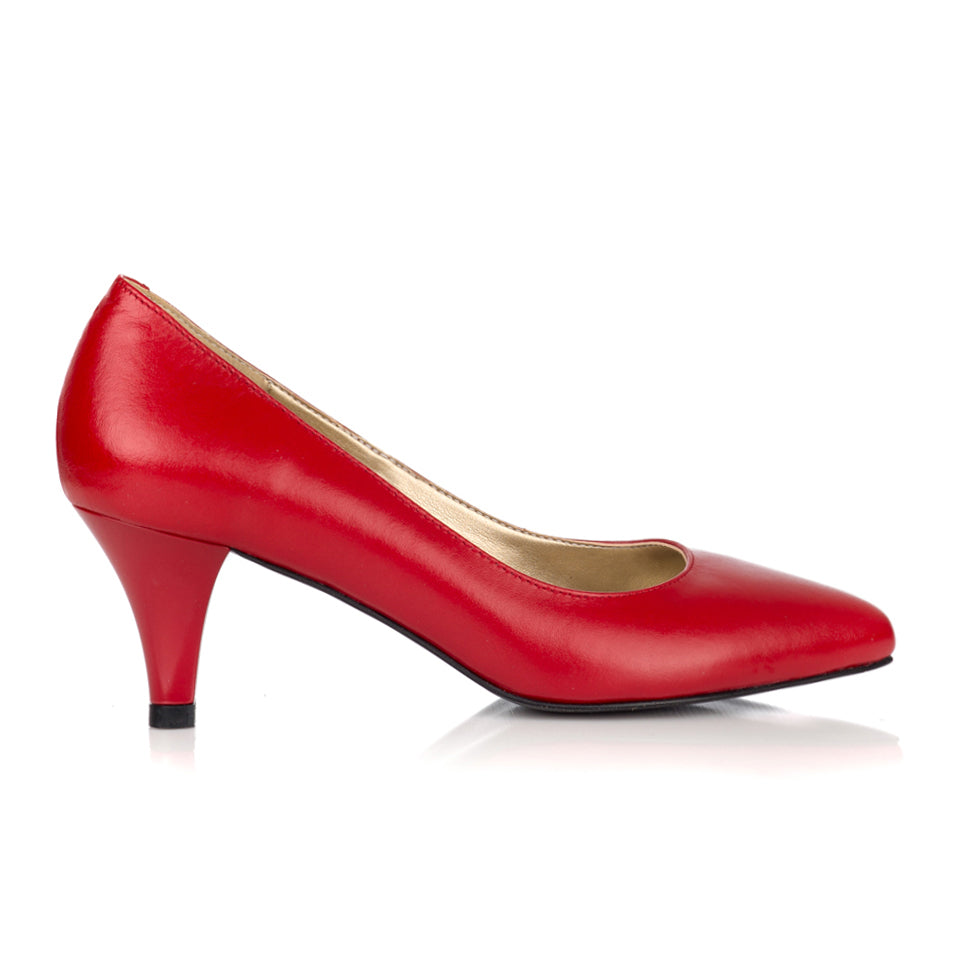 Pantofi Stiletto Piele Rosu Toc Mic L21 - orice culoare