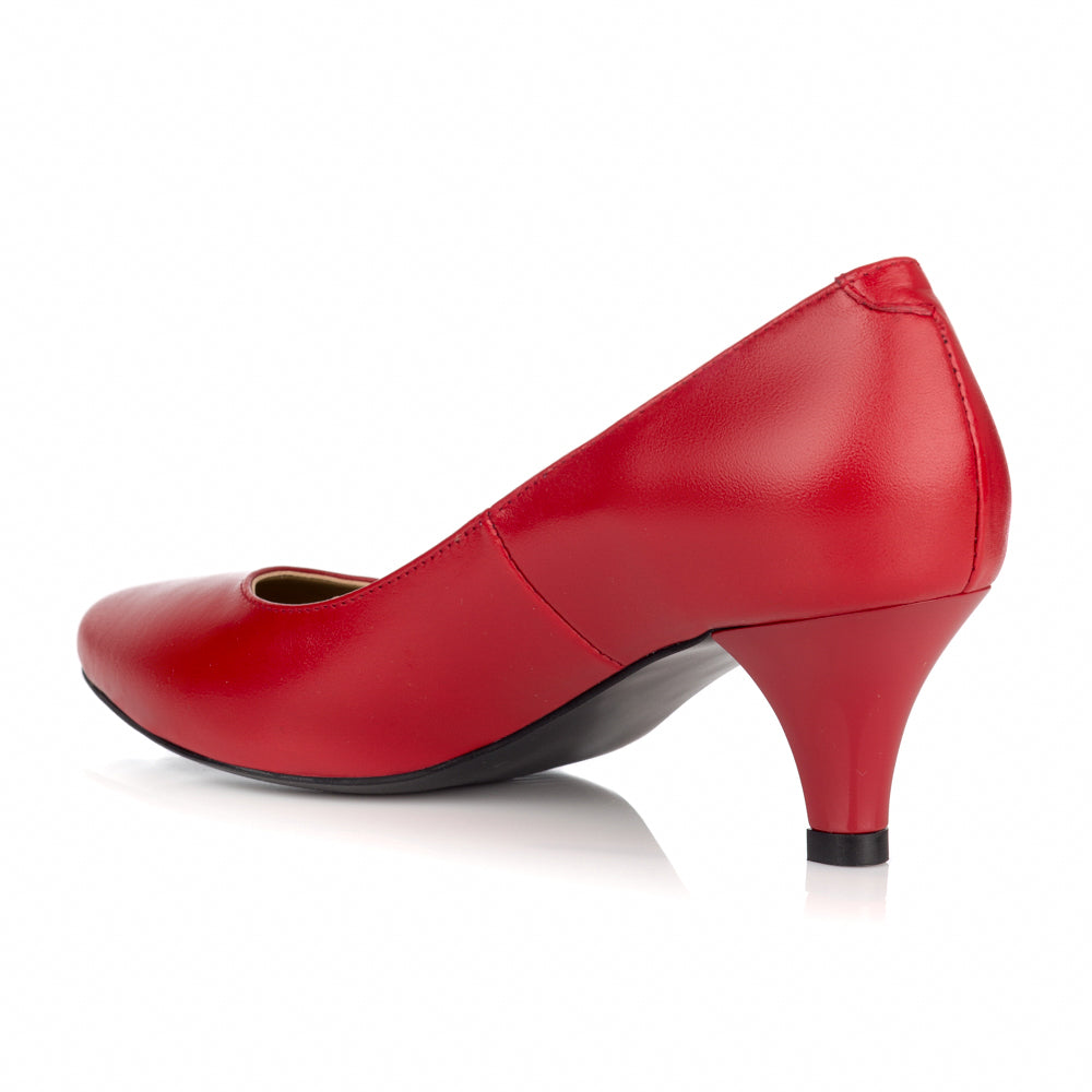 Pantofi Stiletto Piele Rosu Toc Mic L21 - orice culoare