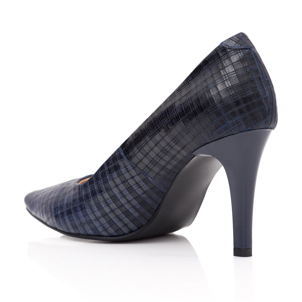 Pantofi Stiletto Piele Bleumarin Presaj C41- orice culoare