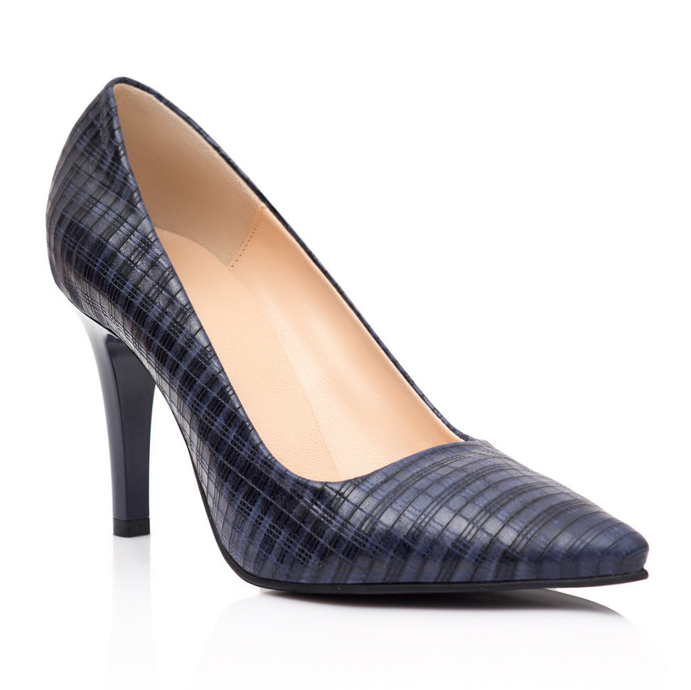 Pantofi Stiletto Piele Bleumarin Presaj C41- orice culoare