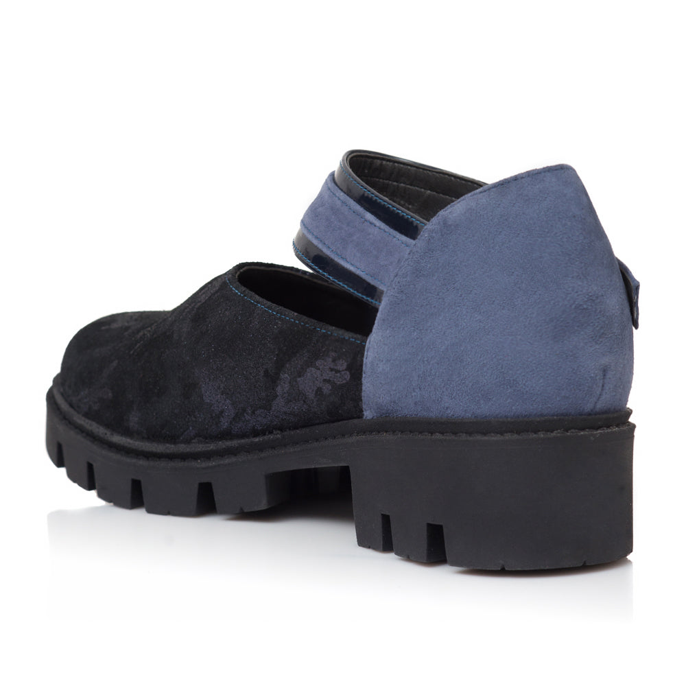 Pantofi Tip Gheata Albastru/Argintiu Helen V26 - Orice Culoare