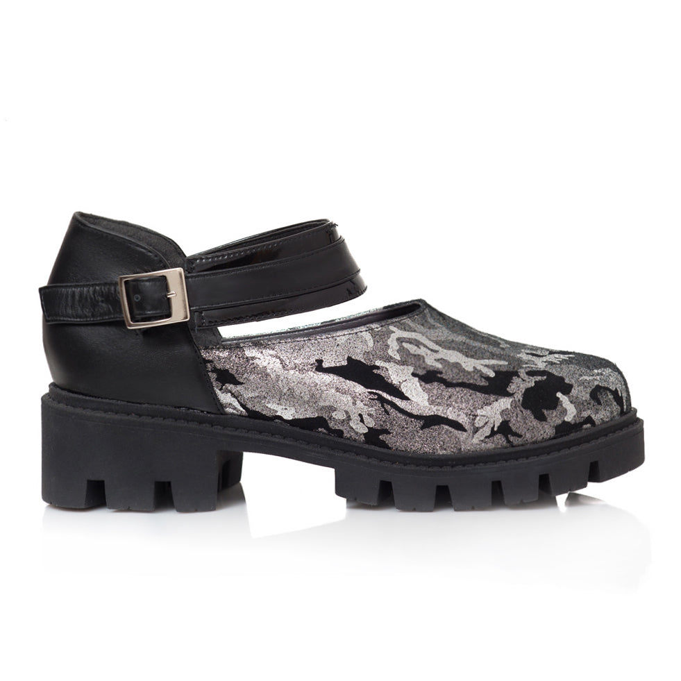 Pantofi Tip Gheata Albastru/Argintiu Helen V26 - Orice Culoare