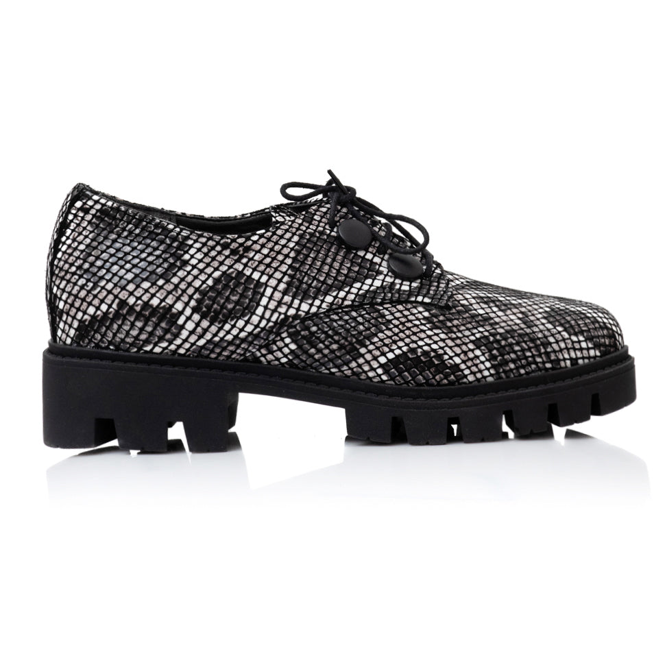 Pantofi Piele Talpa Joasa Snake Iasmin V25 - Orice Culoare