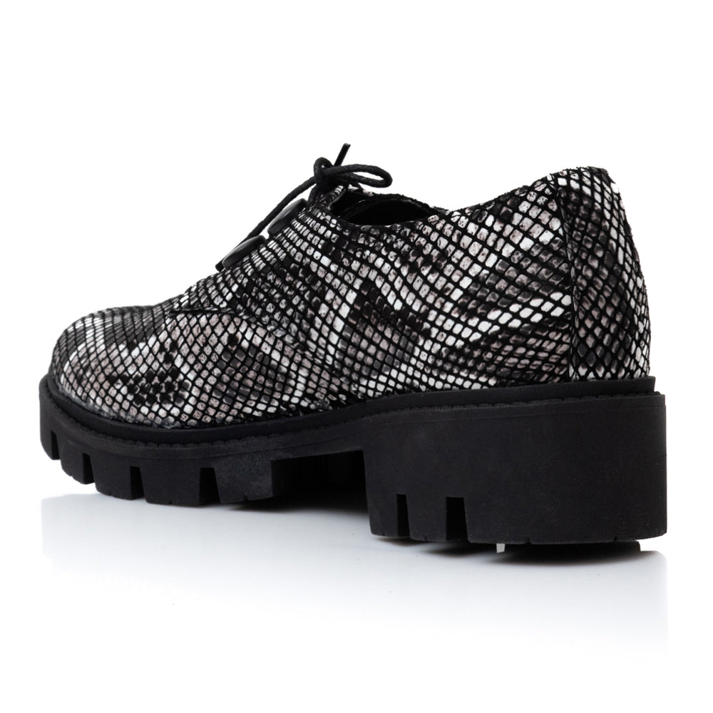 Pantofi Piele Talpa Joasa Snake Iasmin V25 - Orice Culoare
