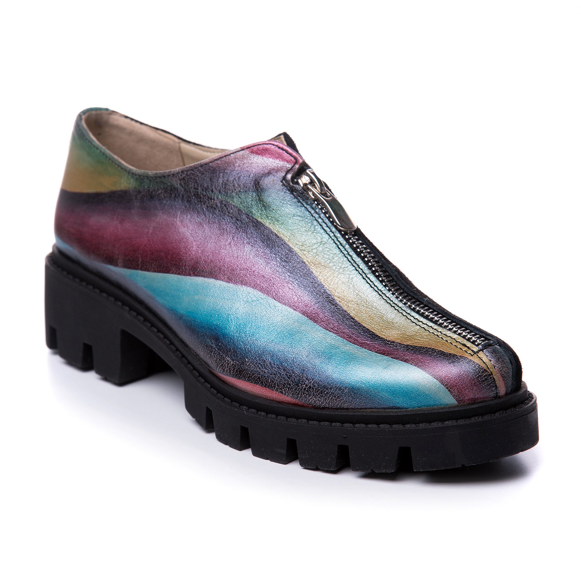 Pantofi Talpa Joasa Piele Color Zipper V29 - orice culoare