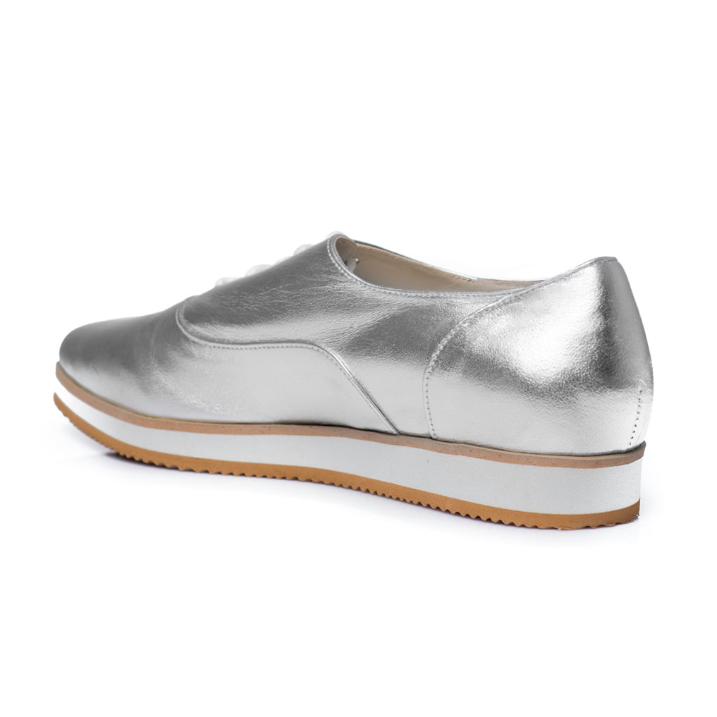 Pantofi piele Oxford Varf Ascutit Argintiu C1  - orice culoare