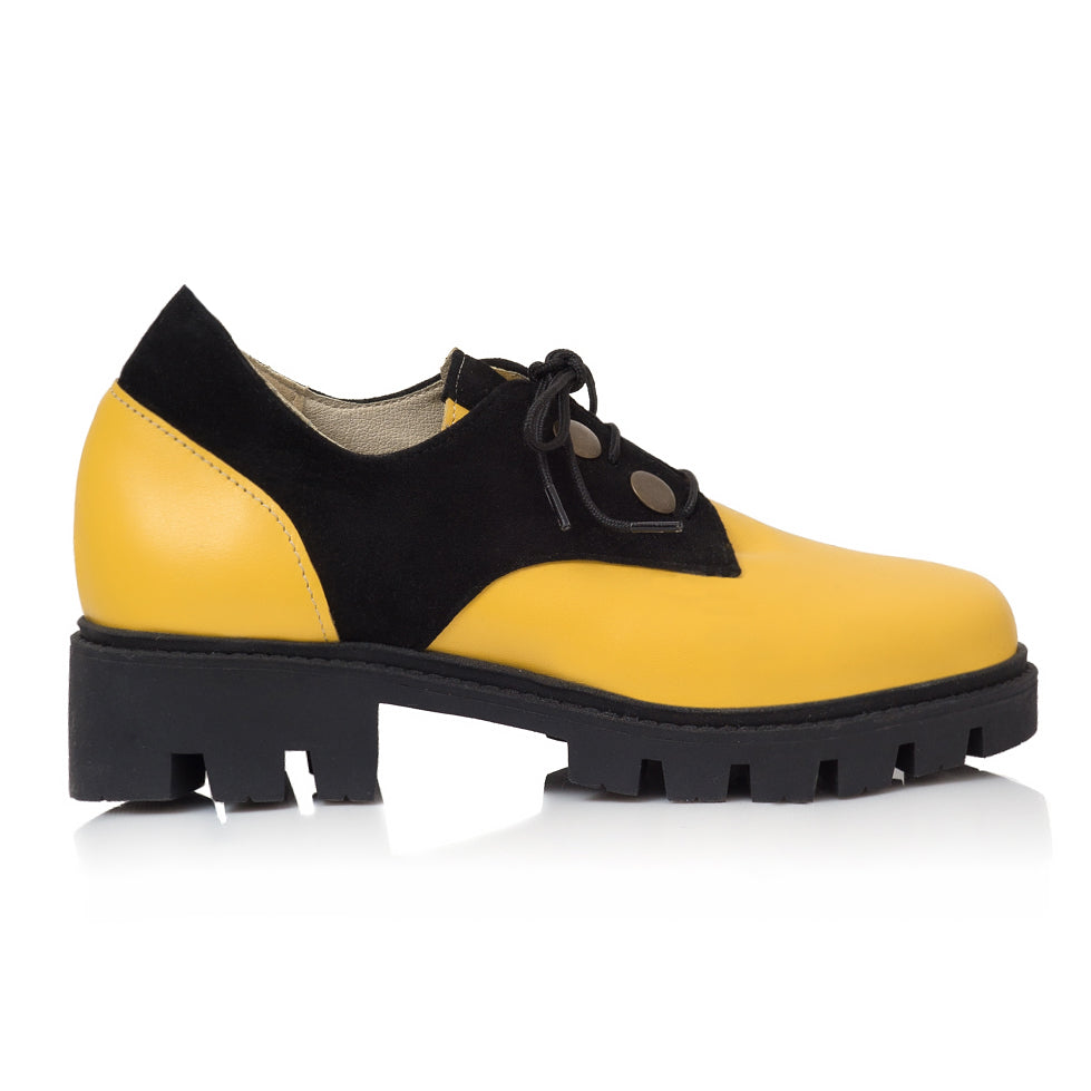 Pantofi Piele GalbenaTalpa Joasa Iasmin V25 - Orice Culoare