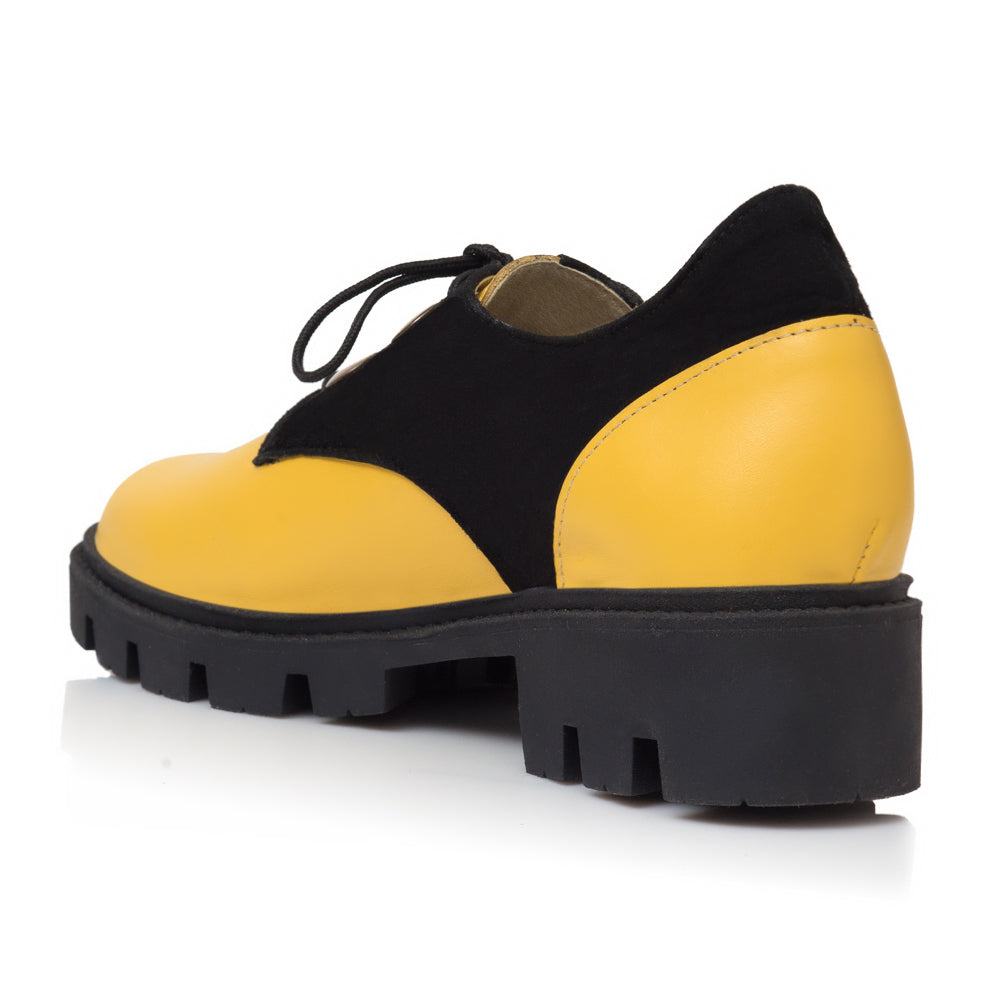 Pantofi Piele GalbenaTalpa Joasa Iasmin V25 - Orice Culoare