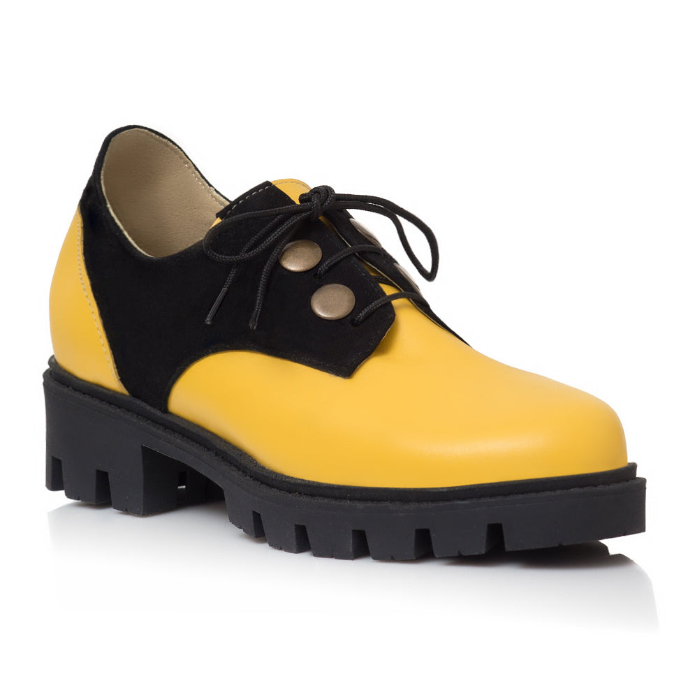 Pantofi Piele GalbenaTalpa Joasa Iasmin V25 - Orice Culoare
