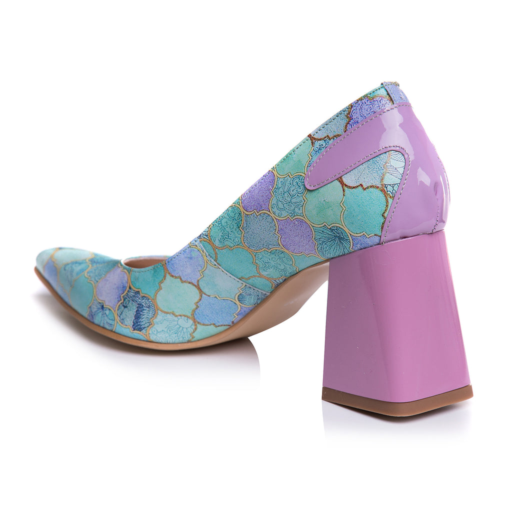 Pantof Comod Piele Vernil Toc Evazat C75 - orice culoare