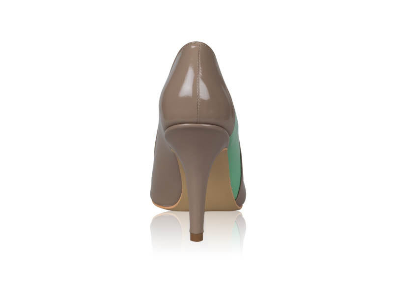 Pantofi stiletto piele lacuita capucino N8 - orice  culoare