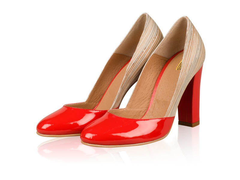 Pantofi dama piele Retro N1 Rosu  - orice culoare