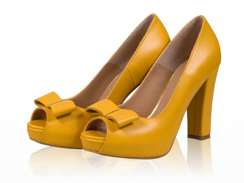 Pantofi dama piele Galben N7  - orice  culoare