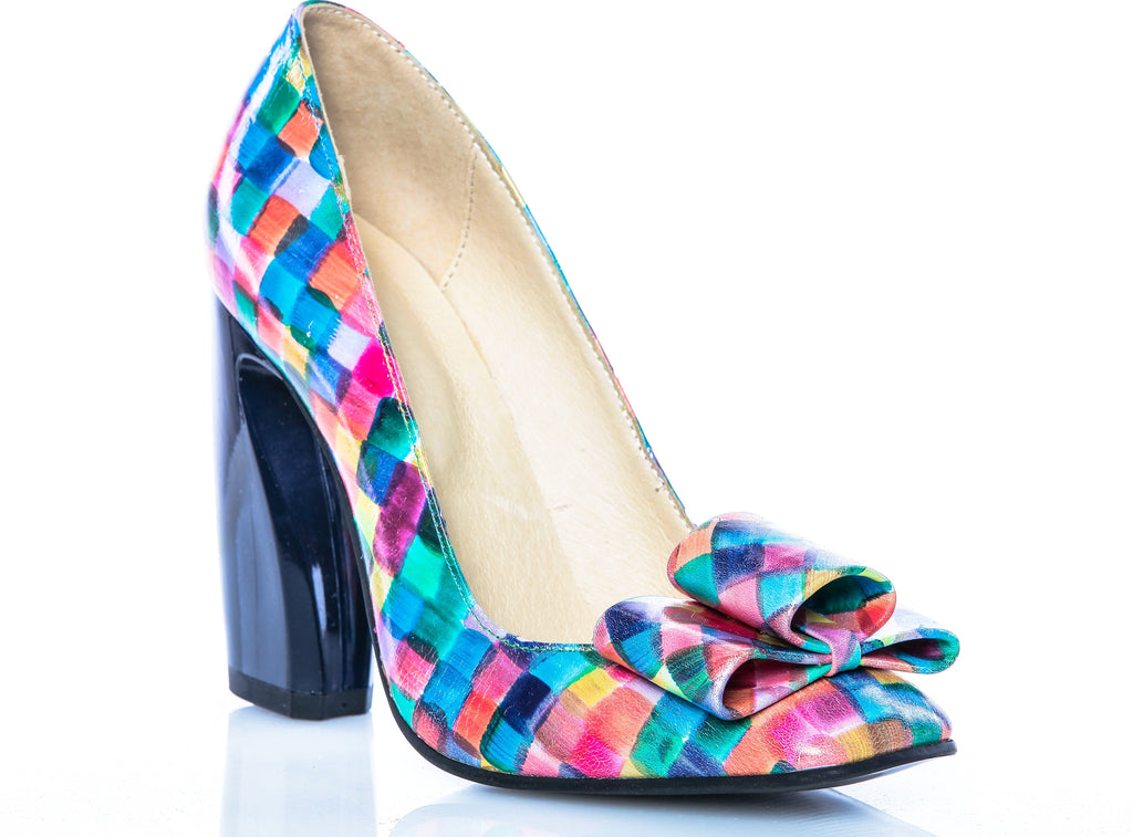 Pantofi piele Chic Madame Crook piele Multicolor