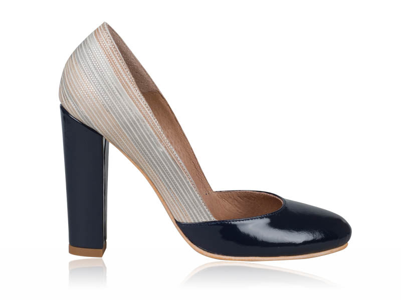 Pantofi dama piele Retro N1 Bleumarin  - orice culoare