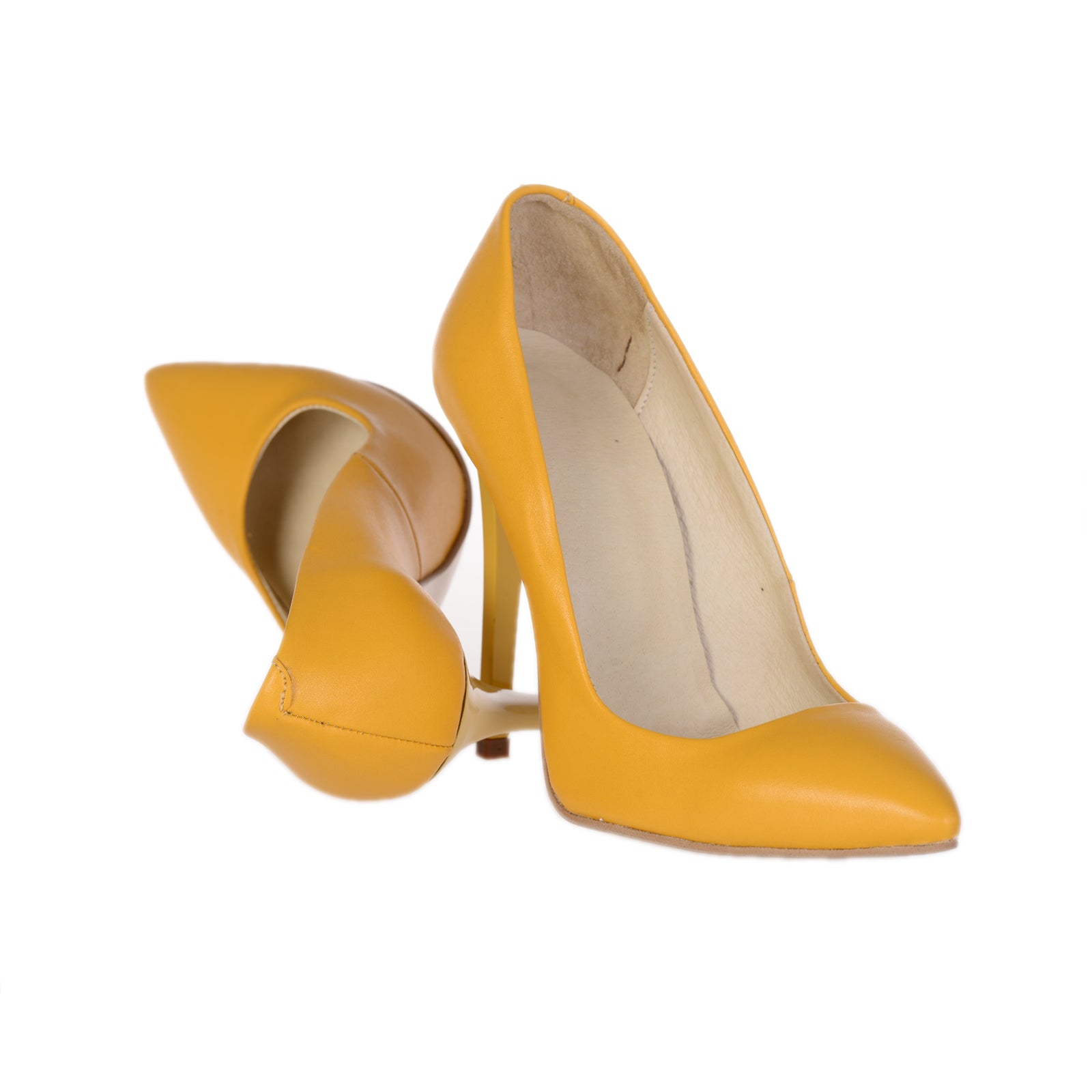 Pantofi Stiletto Piele Galben Very Chic - disponibili pe orice culoare