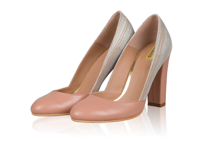 Pantofi dama piele Retro N1 Nude-Roze - orice culoare