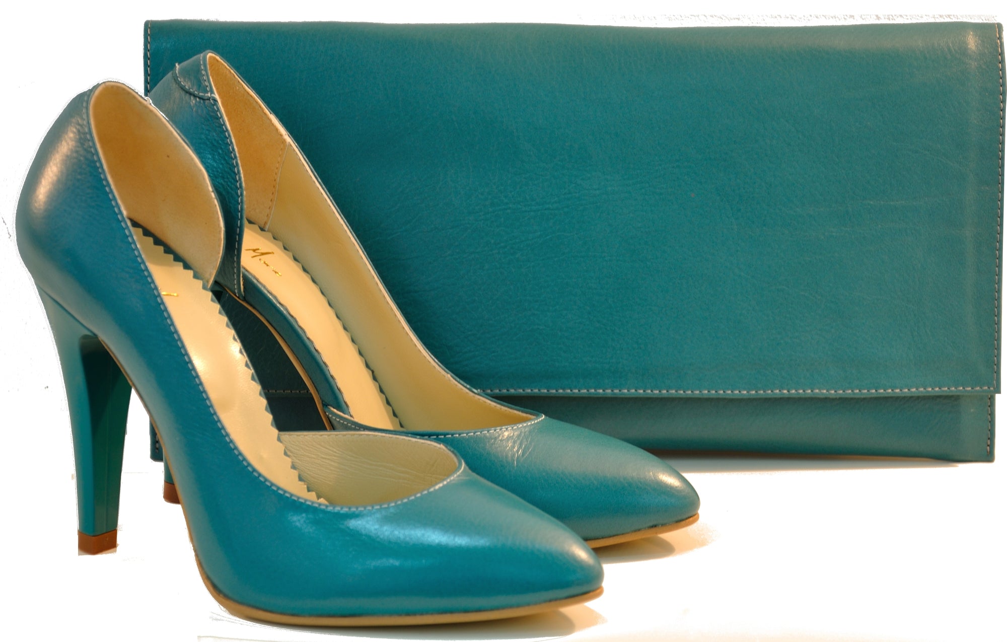 Pantofi dama piele naturala Elegant Turcoaz- disponibili pe orice culoare