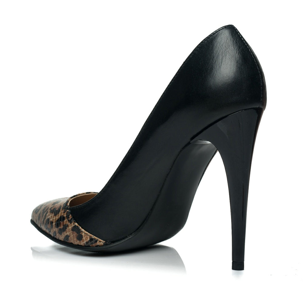 Pantofi Stiletto I1 negru animal print - orice culoare